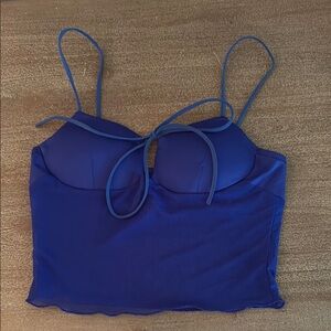 Women's blue bow top